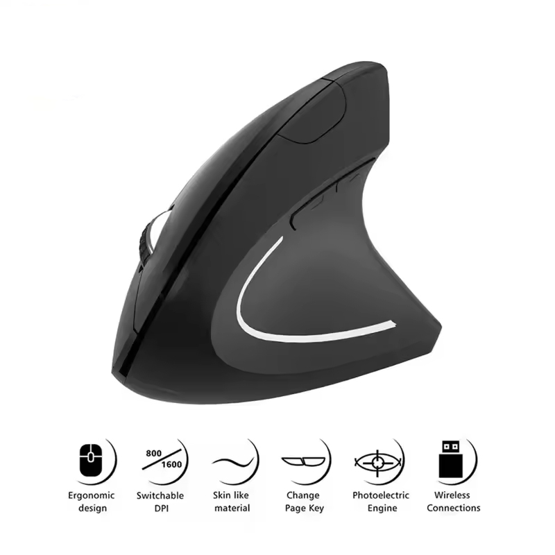 Pc Gaming Aaa - Mouse ergonômico vertical portátil, 2.4ghz, usb,