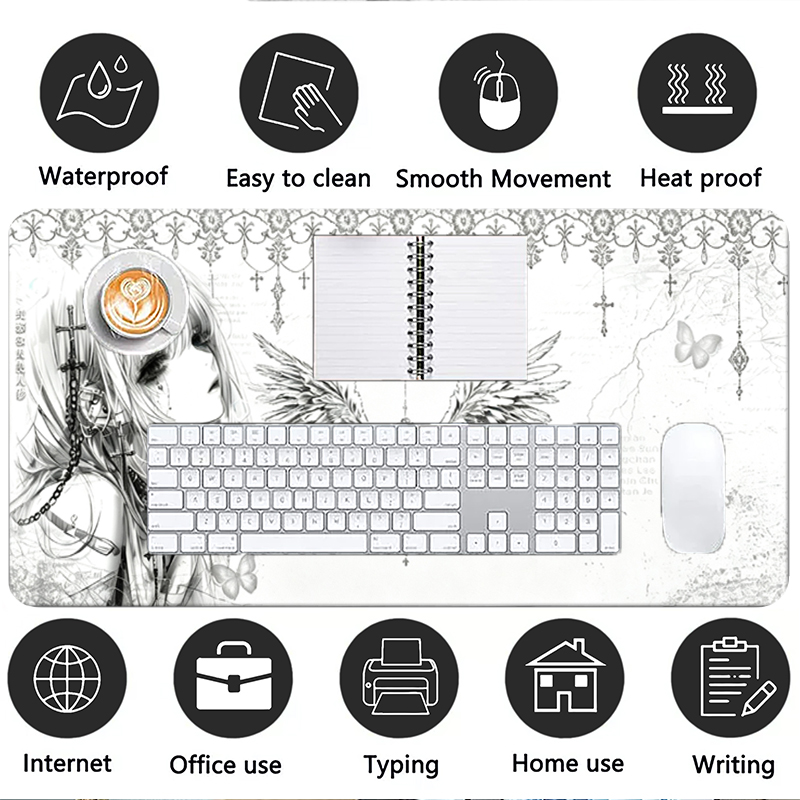 Mousepad de Couro Preto e Bran - Pc Gaming Keyboard avaliação e preço